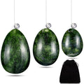 Inbagi 3 Pcs Yoni Stone for Women Kegel Eggs Massage Stone Kegel Balls Jade Crystal Yoni Stones for Women Kegel Exercise Stress Release Stone(Dark Green)