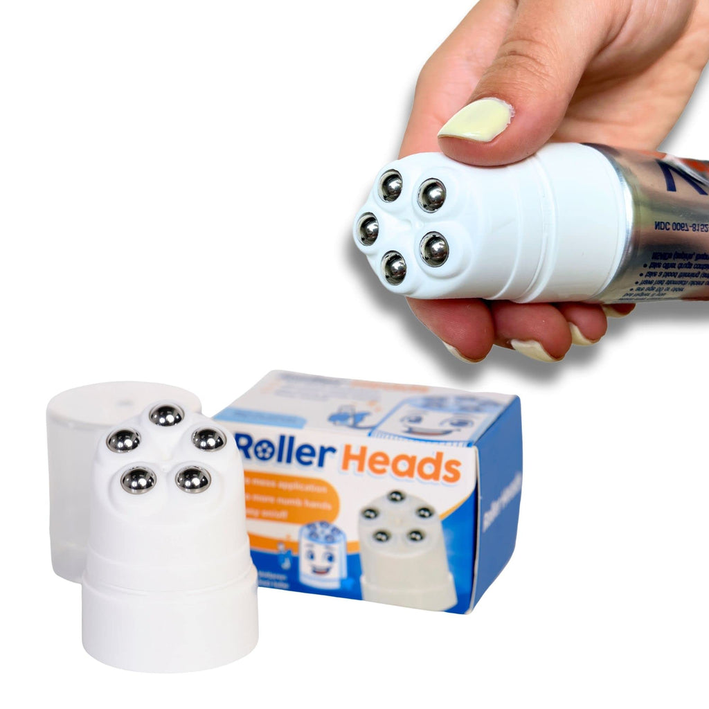Roller Heads Soft Tissue Stainless Steel Massage Balls (1-Pack) - Arthritis & Muscle Pain Relief Soothe Sore Muscles - Voltaren Gel 100g (3.53oz) Tube Compatible - Mess-Free Applicator - Easy Glide