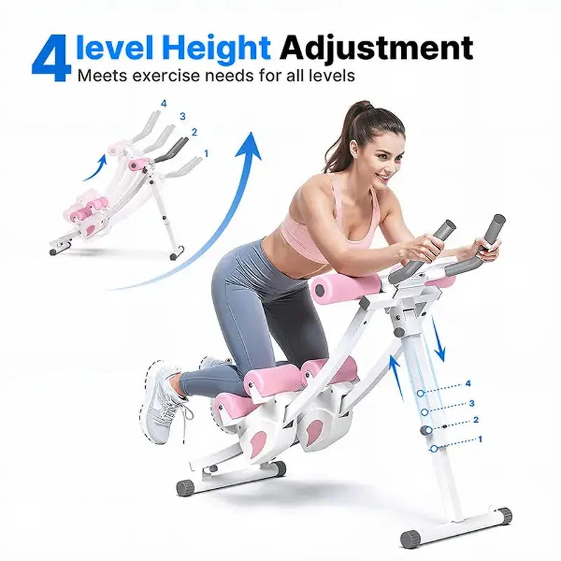 Merach Dual Track Ab Trainer with LCD Monitor, 440Lbs Weight Capacity, Foldable for Easy Storage, Ergonomic Supportive Design, Tones Waist Abs Arms Legs Hips, Ideal for Home Gym Beginners & Daily Fitness Enthusiasts Summervibes